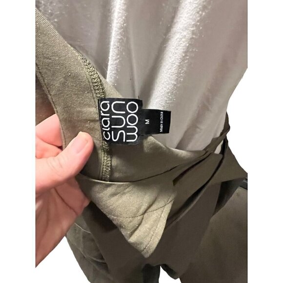 Green linen bib overalls by Clara sun woo - Picture 8 of 12